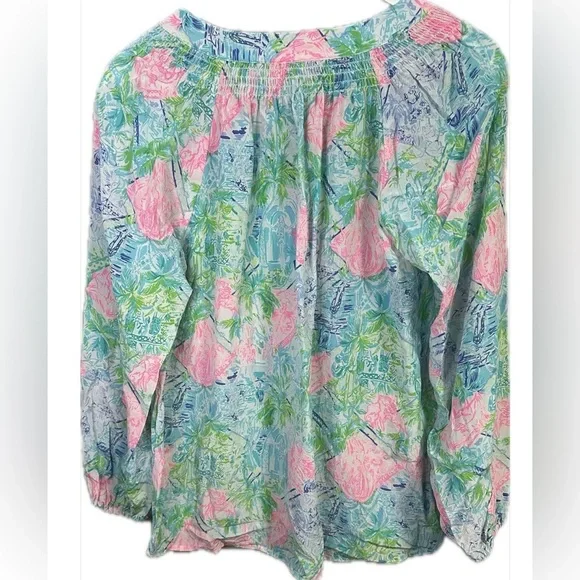Lilly Pulitzer Elsa Blouse Size Medium in Bohemian Queen Print - Picture 4 of 6